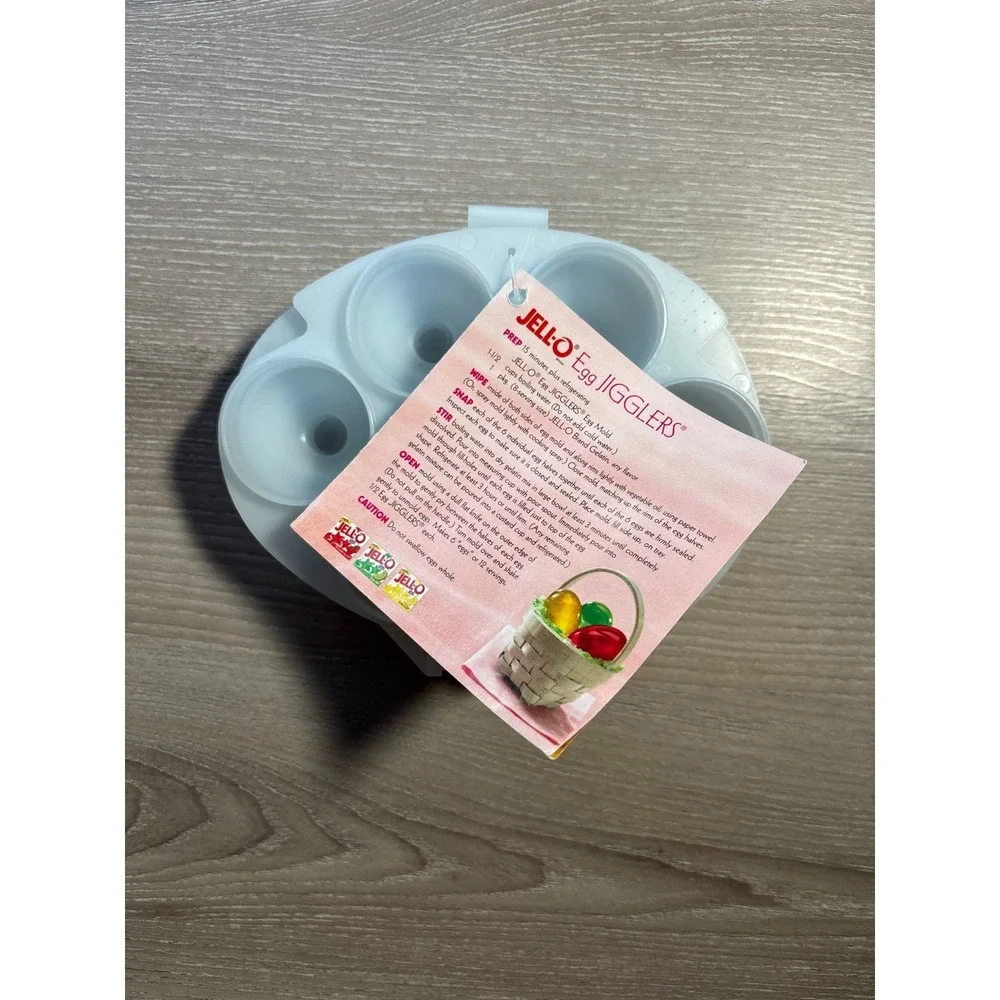 Jell-O Egg Jigglers Mold White Plastic‎ Easter 6 Cavity Gelatin 3D Egg Maker